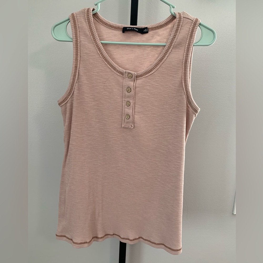 Doe & Rae Button-Front Ribbed Tank Top - Picture 3 of 16